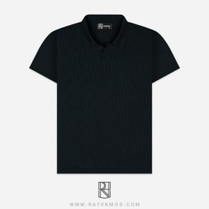 تیشرت نیم یقه مشکی پارچه کبریتی بسیار پرفروش